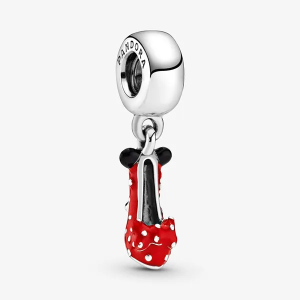 Hạt Vòng Charm Nữ Pandora Disney Minnie Mouse Red Shoe Dangle 796336ENMX Màu Bạc Đỏ - Trang sức - Vua Hàng Hiệu