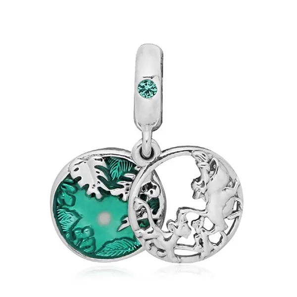 Hạt Vòng Charm Nữ Pandora Disney, Simba, Timon & Pumbaa 798043NRG Màu Bạc Xanh - Trang sức - Vua Hàng Hiệu