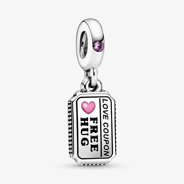 Hạt Vòng Charm Nữ Pandora Love Coupon Sterling Silver Dangle798703C01 Màu Bạc