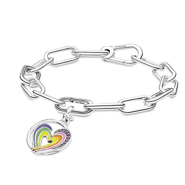 Hạt Vòng Charm Nữ Pandora Me Heart-Shaped Silver In Pink Color 791793C01 Phối Màu - Trang sức - Vua Hàng Hiệu