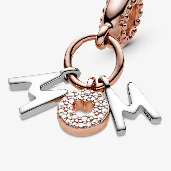 Hạt Vòng Charm Nữ Pandora Mom Letters Dangle 788828C01 Màu Vàng Phối Bạc - Trang sức - Vua Hàng Hiệu
