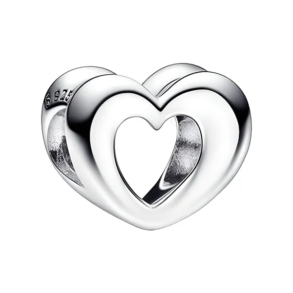 Hạt Vòng Charm Nữ Pandora Radiant Open Heart Charm 792492C00 Màu Bạc