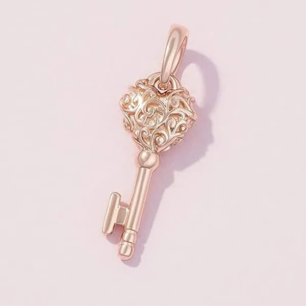 Hạt Vòng Charm Nữ Pandora Regal Pattern Key Pendant In Rose 387725 Màu Vàng Hồng - Trang sức - Vua Hàng Hiệu
