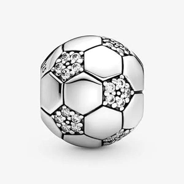 Hạt Vòng Charm Nữ Pandora Retired Sterling Silver Sparkling Soccer Football Sports with Clear Zirconia 798795C01 Màu Bạc - 5