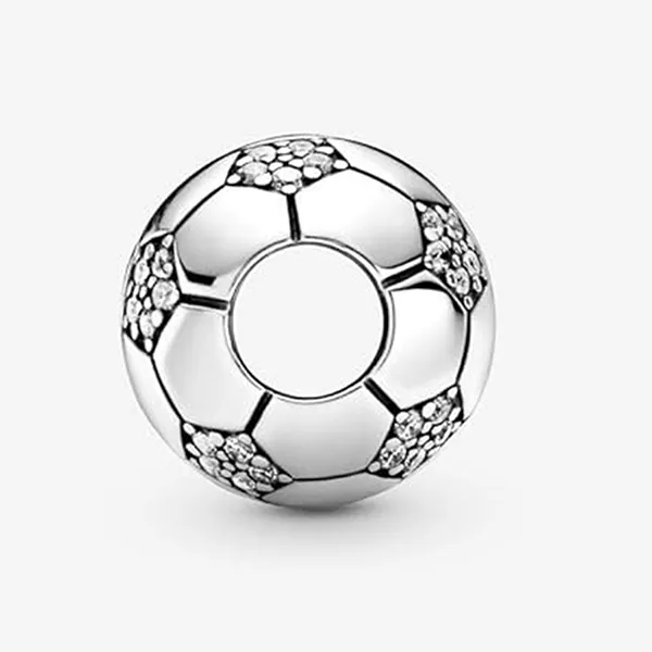 Hạt Vòng Charm Nữ Pandora Retired Sterling Silver Sparkling Soccer Football Sports with Clear Zirconia 798795C01 Màu Bạc - 4