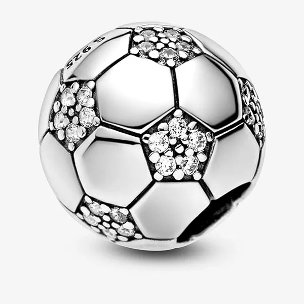 Hạt Vòng Charm Nữ Pandora Retired Sterling Silver Sparkling Soccer Football Sports with Clear Zirconia 798795C01 Màu Bạc - 3