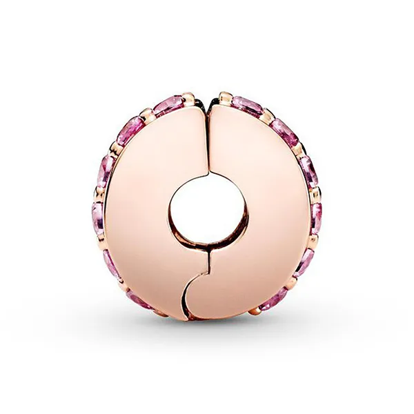 Hạt Vòng Charm Pandora Clip With Pink Zirconia 781972C01 Màu Vàng Hồng - Trang sức - Vua Hàng Hiệu