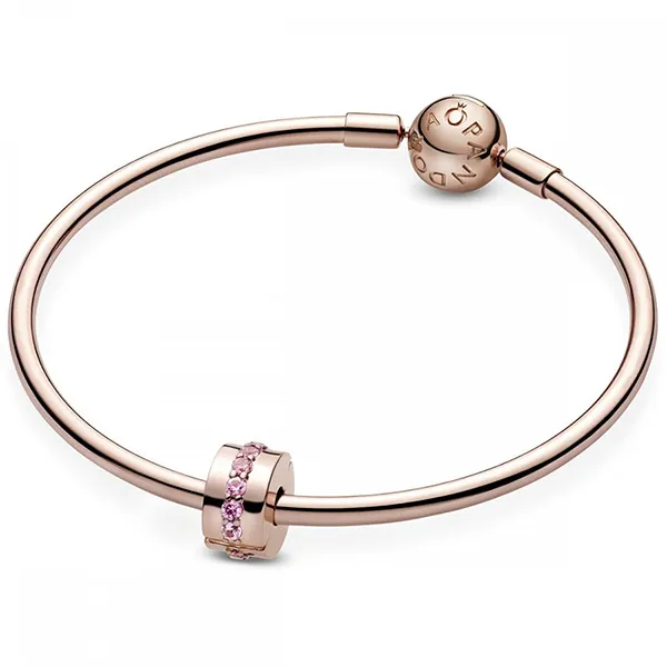 Hạt Vòng Charm Pandora Clip With Pink Zirconia 781972C01 Màu Vàng Hồng - Trang sức - Vua Hàng Hiệu