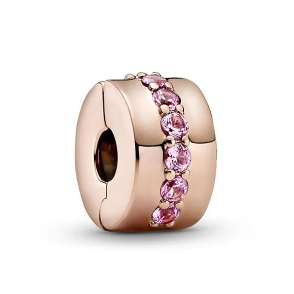 Hạt Vòng Charm Pandora Clip With Pink Zirconia 781972C01 Màu Vàng Hồng - Trang sức - Vua Hàng Hiệu