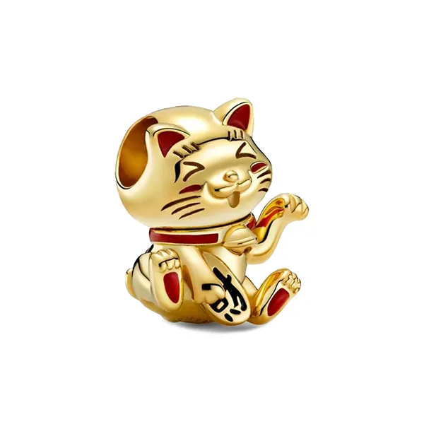 Hạt Vòng Charm Pandora Cute Fortune Cat Charm 769271C01 Màu Vàng - Trang sức - Vua Hàng Hiệu