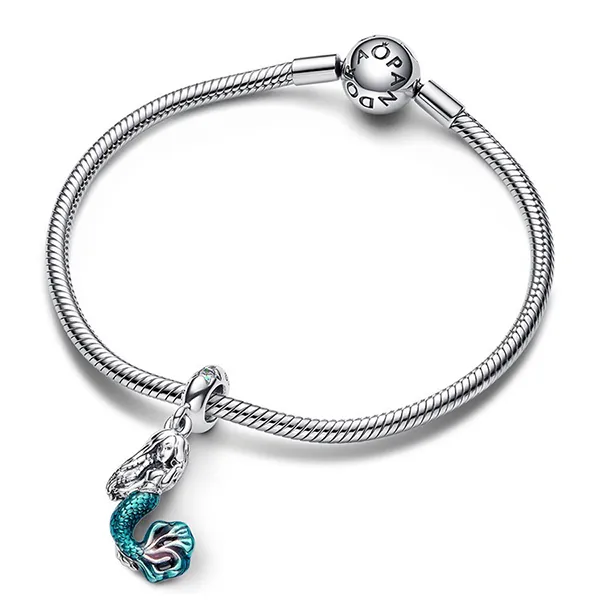 Hạt Vòng Charm Pandora Disney The Little Mermaid Ariel Dangle 792695C01 Màu Bạc/Xanh - Trang sức - Vua Hàng Hiệu