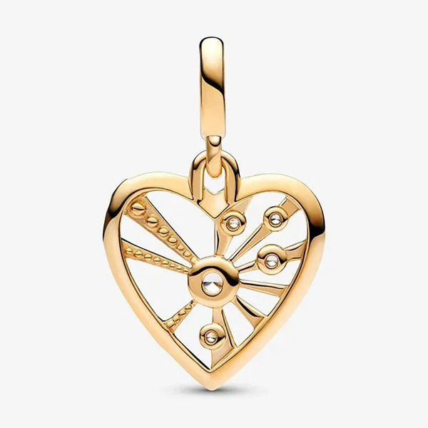 Hạt Vòng Charm Pandora ME Heart & Rays Medallion 762691C01 Màu Vàng Gold