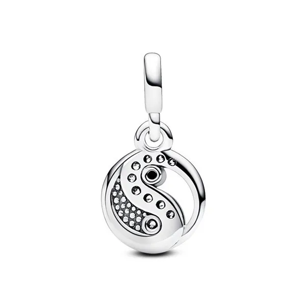 Hạt Vòng Charm Pandora Me Sparkling Yin & Yang Mini Dangle 792805C01 Màu Bạc