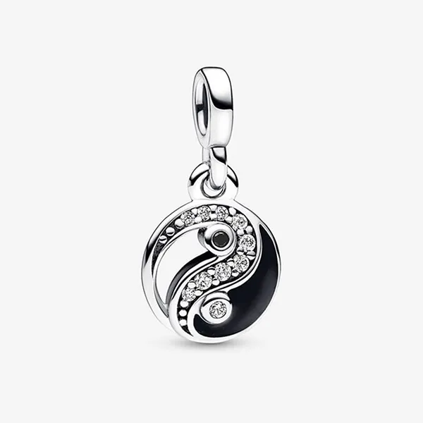 Hạt Vòng Charm Pandora Me Sparkling Yin & Yang Mini Dangle 792805C01 Màu Bạc