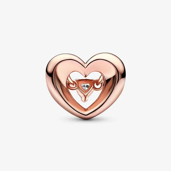 Hạt Vòng Charm Pandora Radiant Heart & Floating Stone 782493C01 Màu Vàng Hồng - Trang sức - Vua Hàng Hiệu