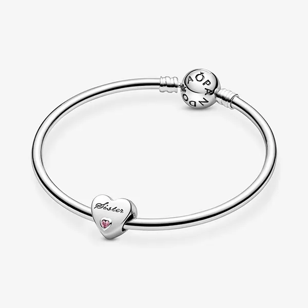 Hạt Vòng Charm Pandora Sister Heart Charm 791946PCZ Màu Hồng Bạc - Trang sức - Vua Hàng Hiệu