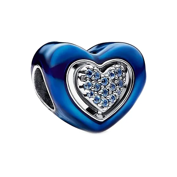 Hạt Vòng Charm Pandora Spinnable Heart 792750C01 Màu Xanh Bạc - Trang sức - Vua Hàng Hiệu