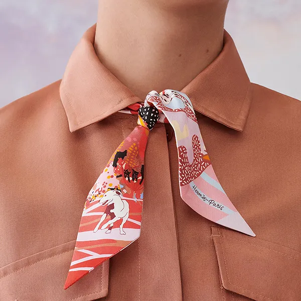 Khăn Nữ Hermès En Liberte Twilly Rose / Bleu / Rouge Màu Hồng - Thời trang - Vua Hàng Hiệu