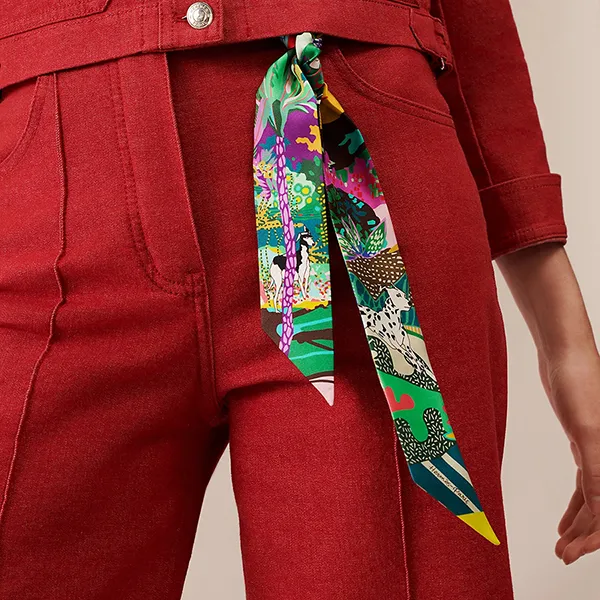 Khăn Nữ Hermès En Liberte Twilly Vert / Cyclamen / Multicolore Phối Màu Xanh - Thời trang - Vua Hàng Hiệu