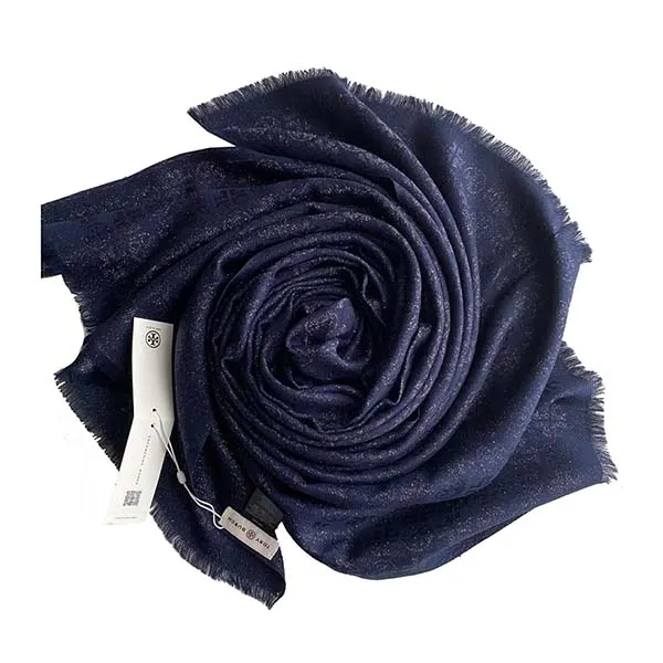 Khăn Quàng Cổ Tory Burch Jacquard Traveler Scarf Màu Xanh Navy