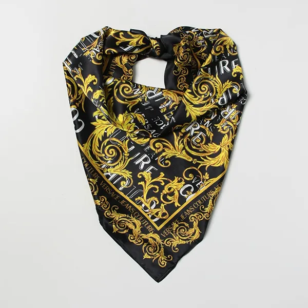 Khăn Nữ Versace Jeans Couture Baroque Print Logo Scarf 74HA7H02ZG151 G89 Màu Đen