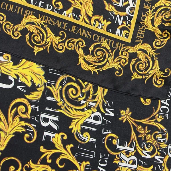 Khăn Nữ Versace Jeans Couture Baroque Print Logo Scarf 74HA7H02ZG151 G89 Màu Đen