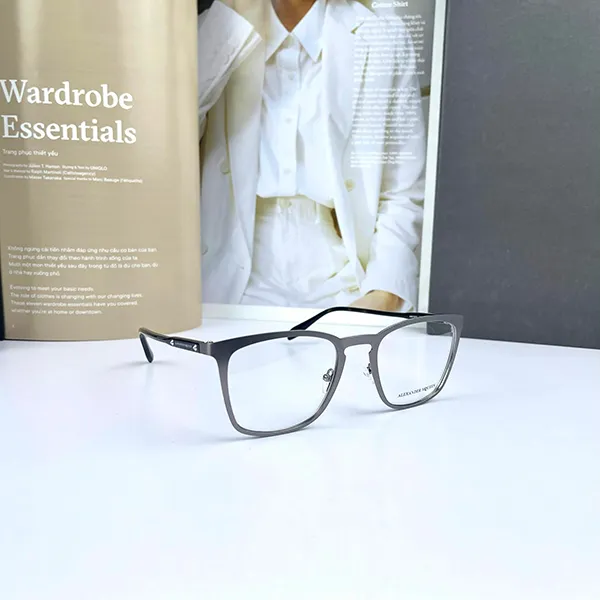 Kính Mắt Cận Unisex Alexander Mcqueen Eyeglasses Grey AM0167O 003 Màu Xám/ Havana