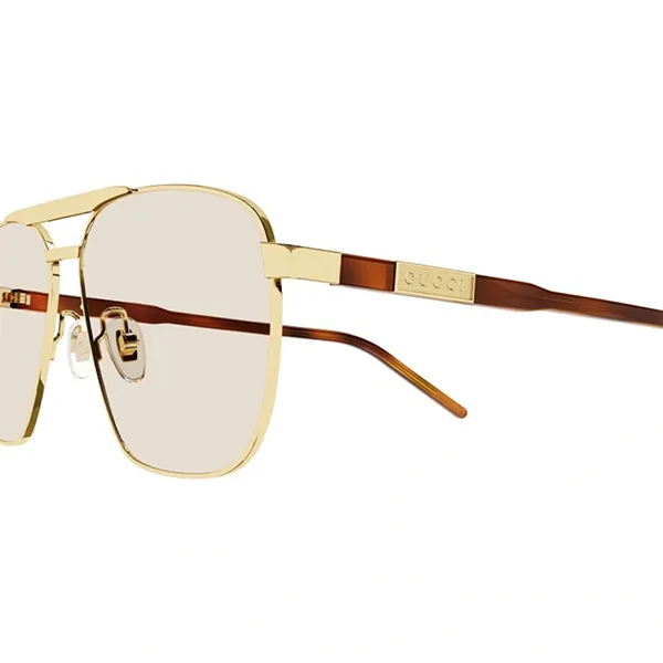 Kính Mát Nam Gucci Yellow Navigator Men's Sunglasses GG1164S 003 Màu Vàng/ Havana