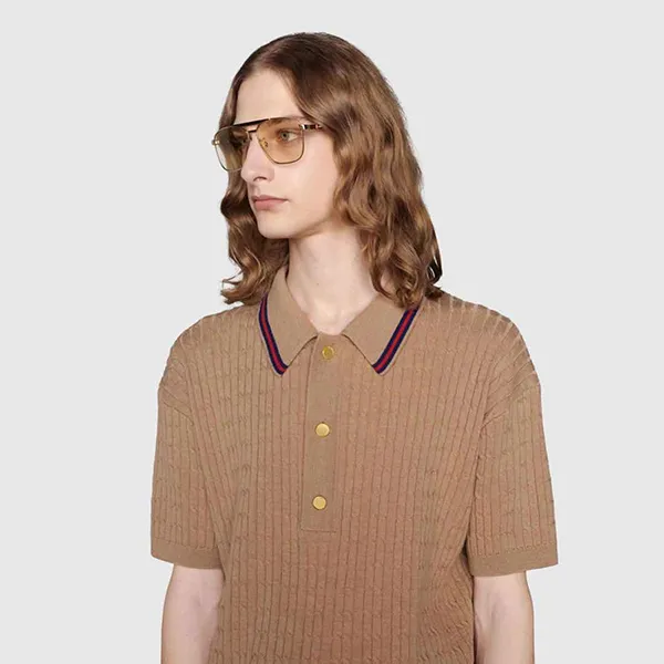 Kính Mát Nam Gucci Yellow Navigator Men's Sunglasses GG1164S 003 Màu Vàng/ Havana