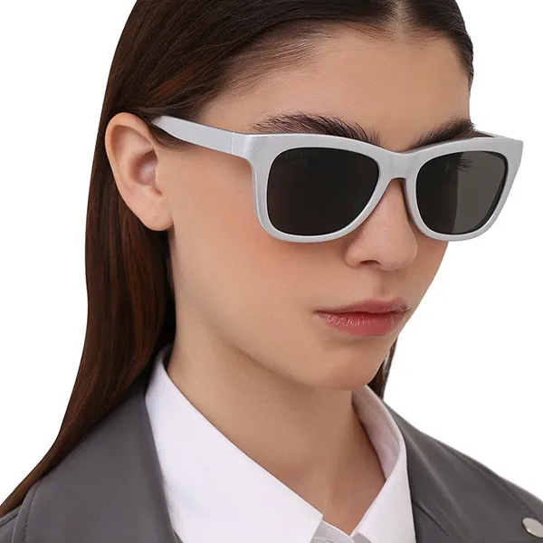 Kính Mát Nữ Balenciaga BB0151S 003 Sunglasses Màu Xám Trắng