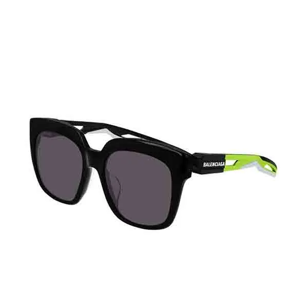 Kính Mát Unisex Balenciaga Grey Square Sunglasses BB0025SA 004 Màu Đen Xanh - Kính mắt - Vua Hàng Hiệu