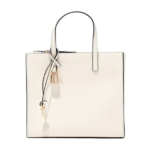 Túi Tote Nữ Marc Jacobs Mini Grind Coated Leather Màu Trắng - Túi xách - Vua Hàng Hiệu