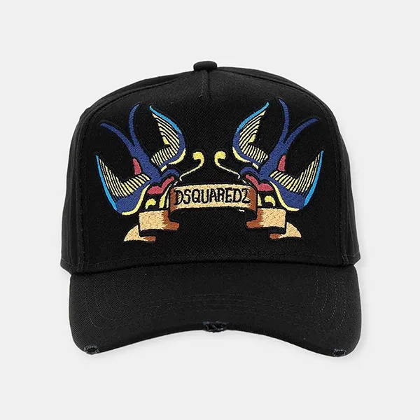 Mũ Dsquared2 Logo Embroidery Cap BCM074105C000012124 Màu Đen Họa Tiết