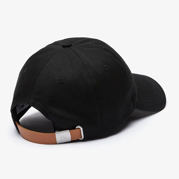 Mũ Lacoste Contrast Strap And Oversized Crocodile Cotton Cap RK4711 51 031 Màu Đen