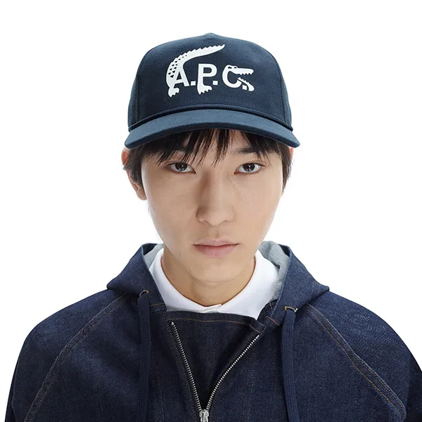 Mũ Lacoste X A.P.C Printed Navy Blue Hat RK7422 51 WGH Màu Xanh Navy Size M