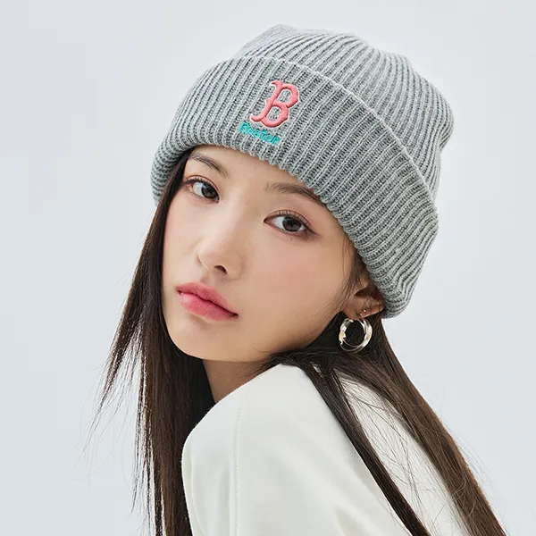 Mũ Len MLB Logo Boston Red Sox 3ABNM1136-43MGS Màu Xám