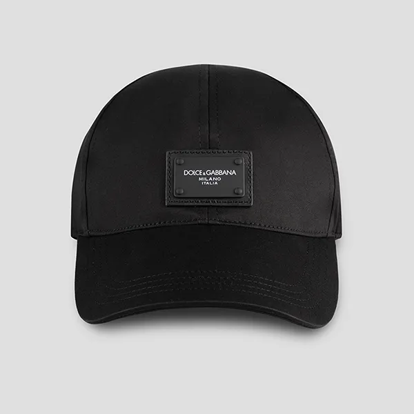 Mũ Nam Dolce & Gabbana D&G Logo Patch Baseball Cap FUFJR Màu Đen Size 58