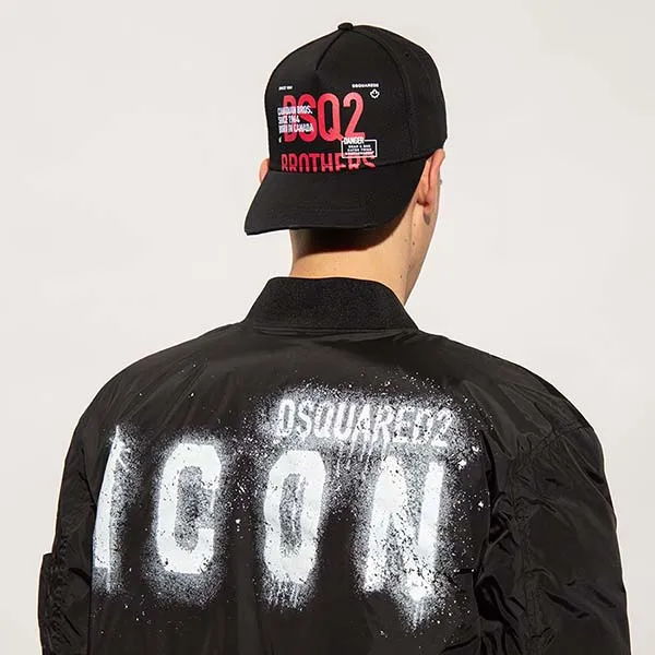 Mũ Nam Dsquared2 Black Brother Baseball BCM0530 05C00001 Màu Đen - Mũ nón - Vua Hàng Hiệu