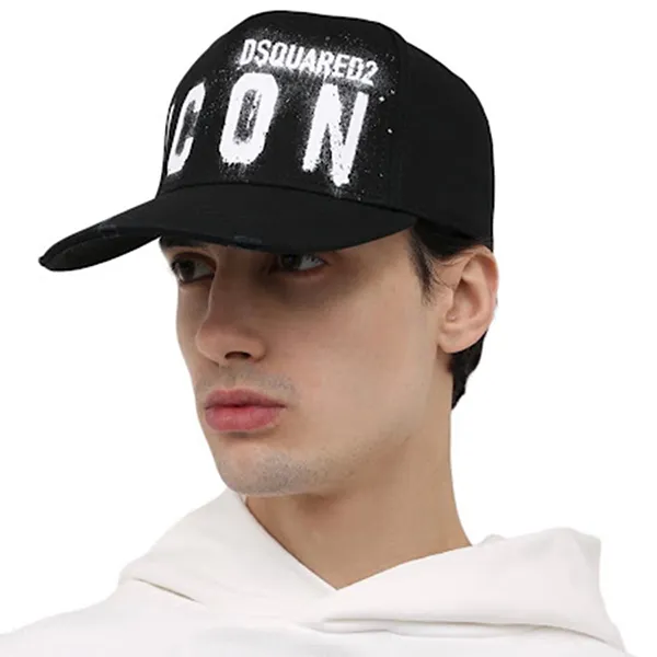 Mũ Nam Dsquared2 Logo Embroidered Baseball Cap M063 Màu Đen