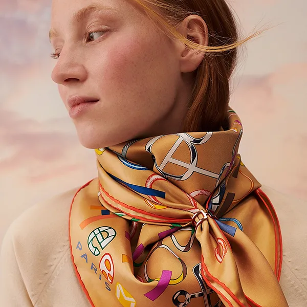 Nhẫn Cài Khăn Nữ Hermès H En Rond Scarf 90 Ring Màu Cam - Phụ kiện - Vua Hàng Hiệu