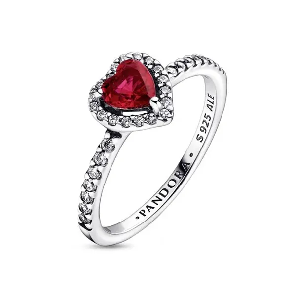Nhẫn Nữ Pandora Elevated Red Heart Ring 198421C02 Màu Bạc Đỏ Size 54
