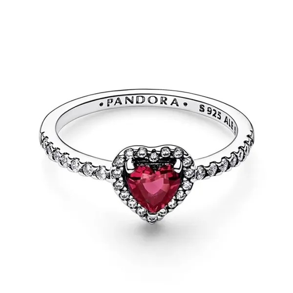 Nhẫn Nữ Pandora Elevated Red Heart Ring 198421C02 Màu Bạc Đỏ Size 54