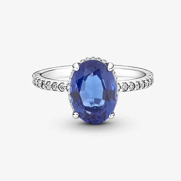 Nhẫn Nữ Pandora Sparkling Statement Halo Ring 190056C01 Màu Bạc Xanh Size 56