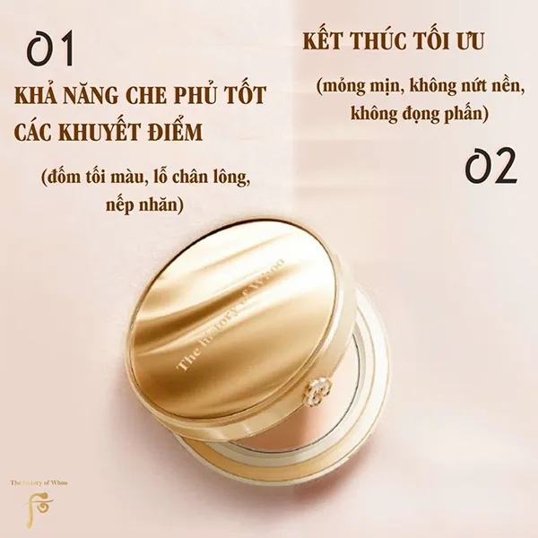 Phấn Phủ Trang Điểm Whoo Gongjinhyang Mi Two Way Pact SPF30/PA++ #02 (Mẫu Mới) SUM37 - Trang điểm - Vua Hàng Hiệu