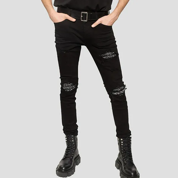 Quần Jean Nam Amiri MX1 Bandana Skinny PXMDS154 018 Màu Đen