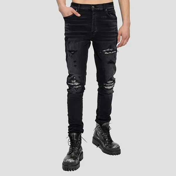 Quần Jean Nam Amiri MX1 Bouclé Trim Skinny PS23MDS010 023 Màu Đen - Thời trang - Vua Hàng Hiệu