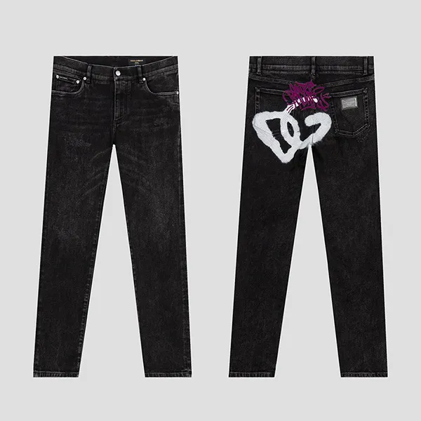 Quần Jean Nam Dolce & Gabbana D&G Black With Logo Printed Skinny Fit GY07LD G8GV8 Màu Đen Size 46 - Thời trang - Vua Hàng Hiệu