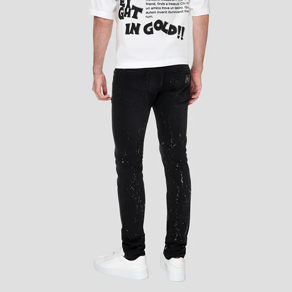 Quần Jean Nam Dolce & Gabbana D&G Black With Metal Plate Logo GY07LD G8CO5 Màu Đen