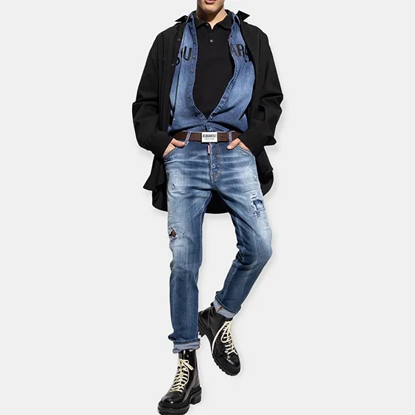 Quần Jean Nam Dsquared2 Coolguy S74LB1257S30664470 Màu Xanh Size 46 - Thời trang - Vua Hàng Hiệu