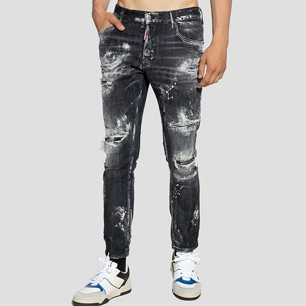 Quần Jean Nam Dsquared2 Dark Grey Destroyed Wash Skater Skinny S74LB1325 S30503 900 Màu Xám Đen - Thời trang - Vua Hàng Hiệu